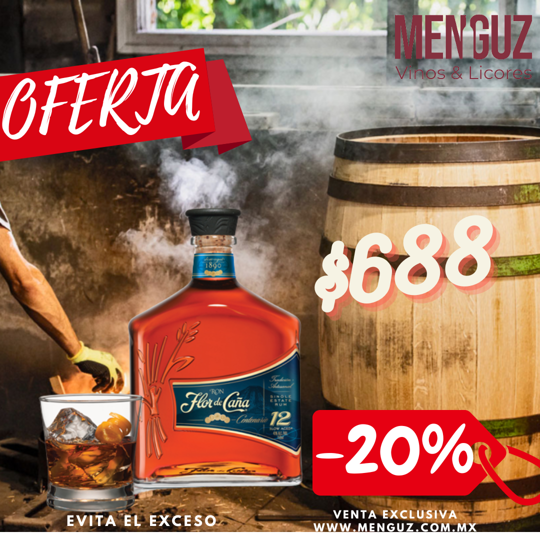 RON FLOR DE CAÑA  12 AÑOS CENTENARIO 750ML