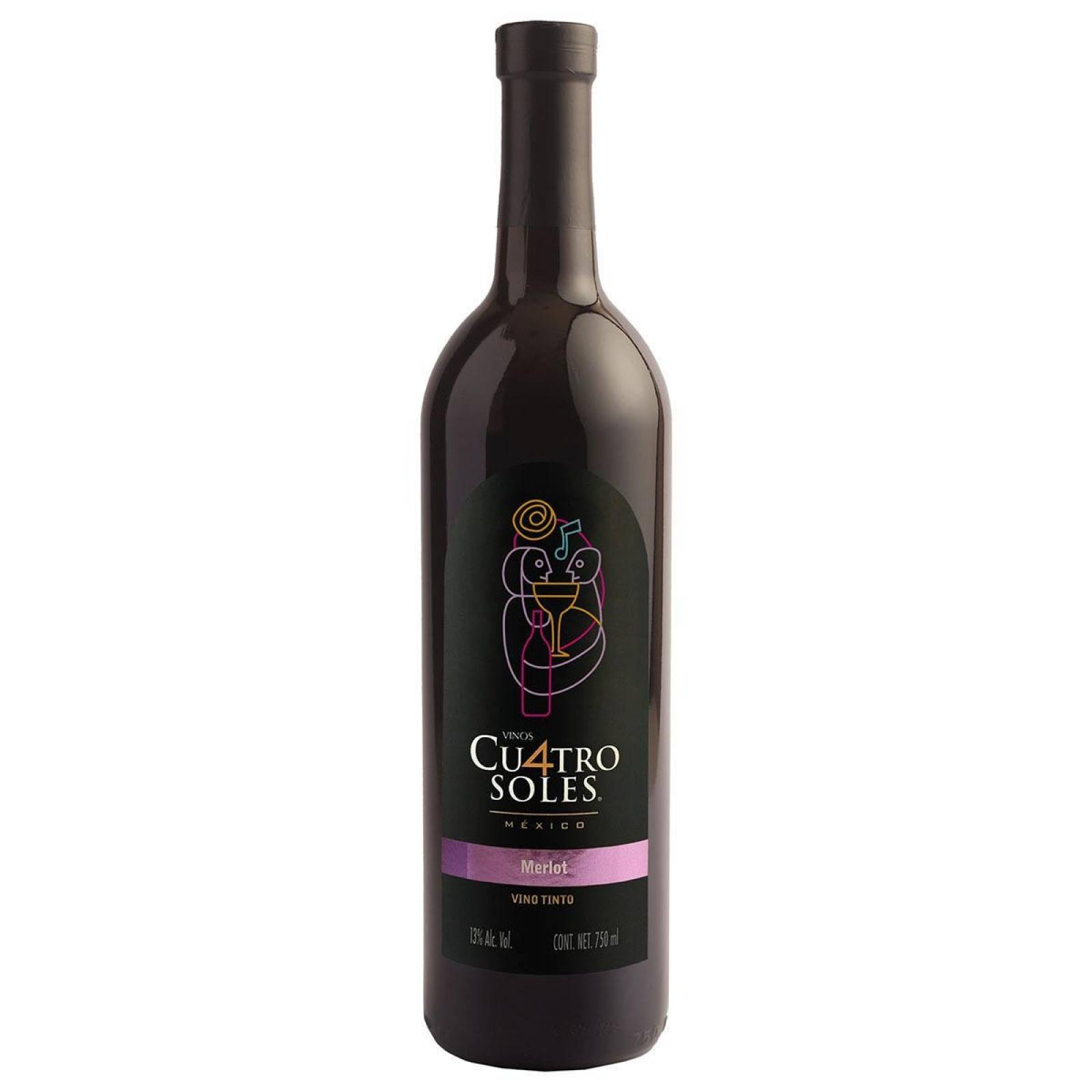 VINO TINTO CUATRO SOLES MERLOT 750ML